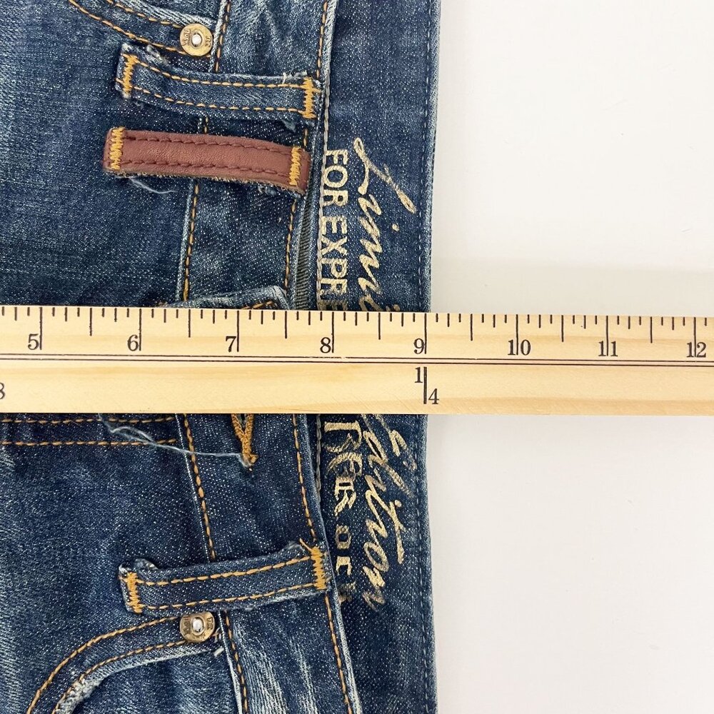 Vintage Express Rerock Low Rise Cut Off Distressed Shorts - Size 4 - Picture 8 of 8